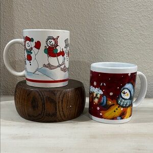 Festive Snowman Skiing / Hot Chocolate Mugs Set